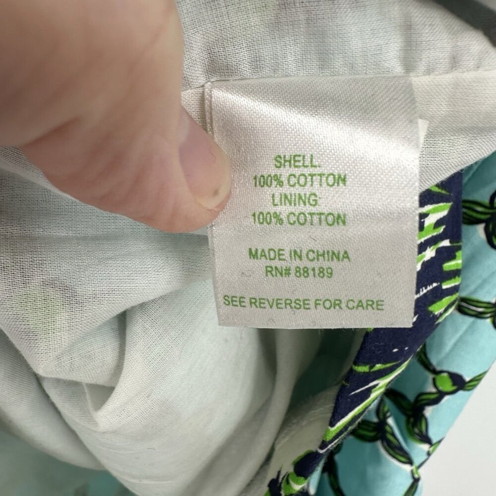 SOLD tassel print blue 6 a line preppy tropical island